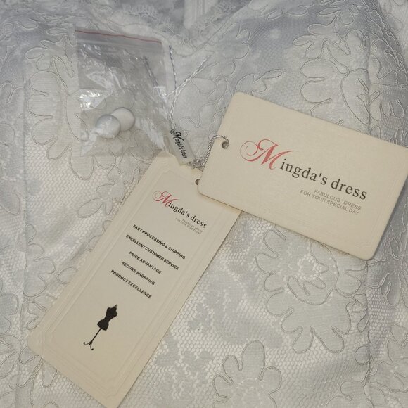 Mingda’s Dress White Lace Fit & Flare Sleeveless Fit & Flare Midi Dress Size 6/8 - Picture 12 of 14